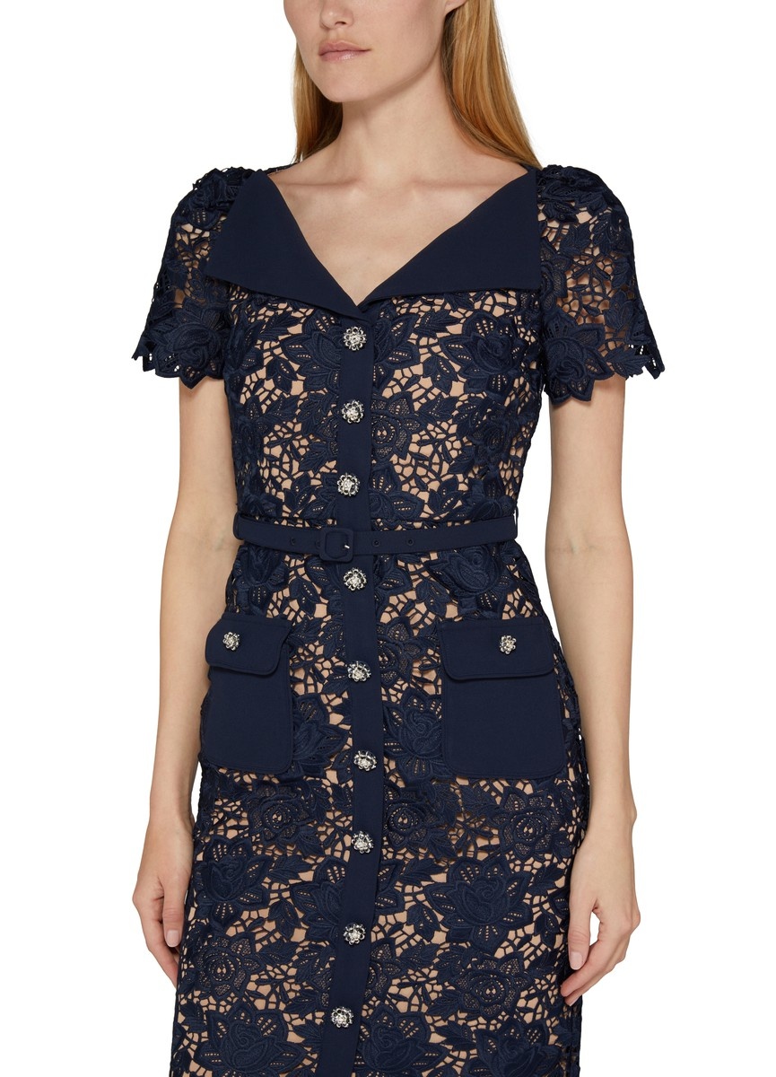 国内発送/送料関税込【Self-portrait】 NAVY LACE MIDI DRESS Self-Portrait | Dresses | Selfportrait Navy Lace Midi Dress