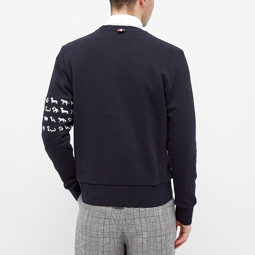 Thom Browne Embroidered 4 Bar Crew Sweat - 6