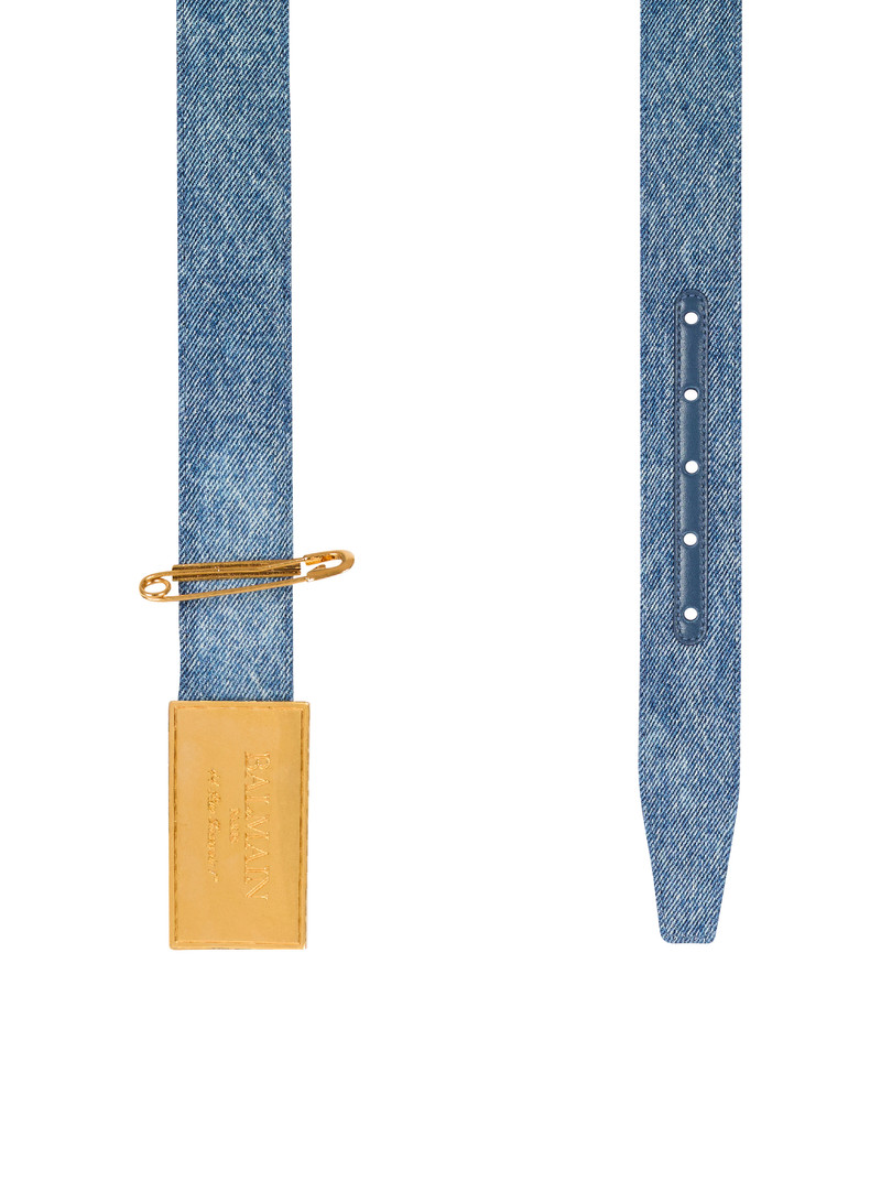 Denim belt with safety pin 4