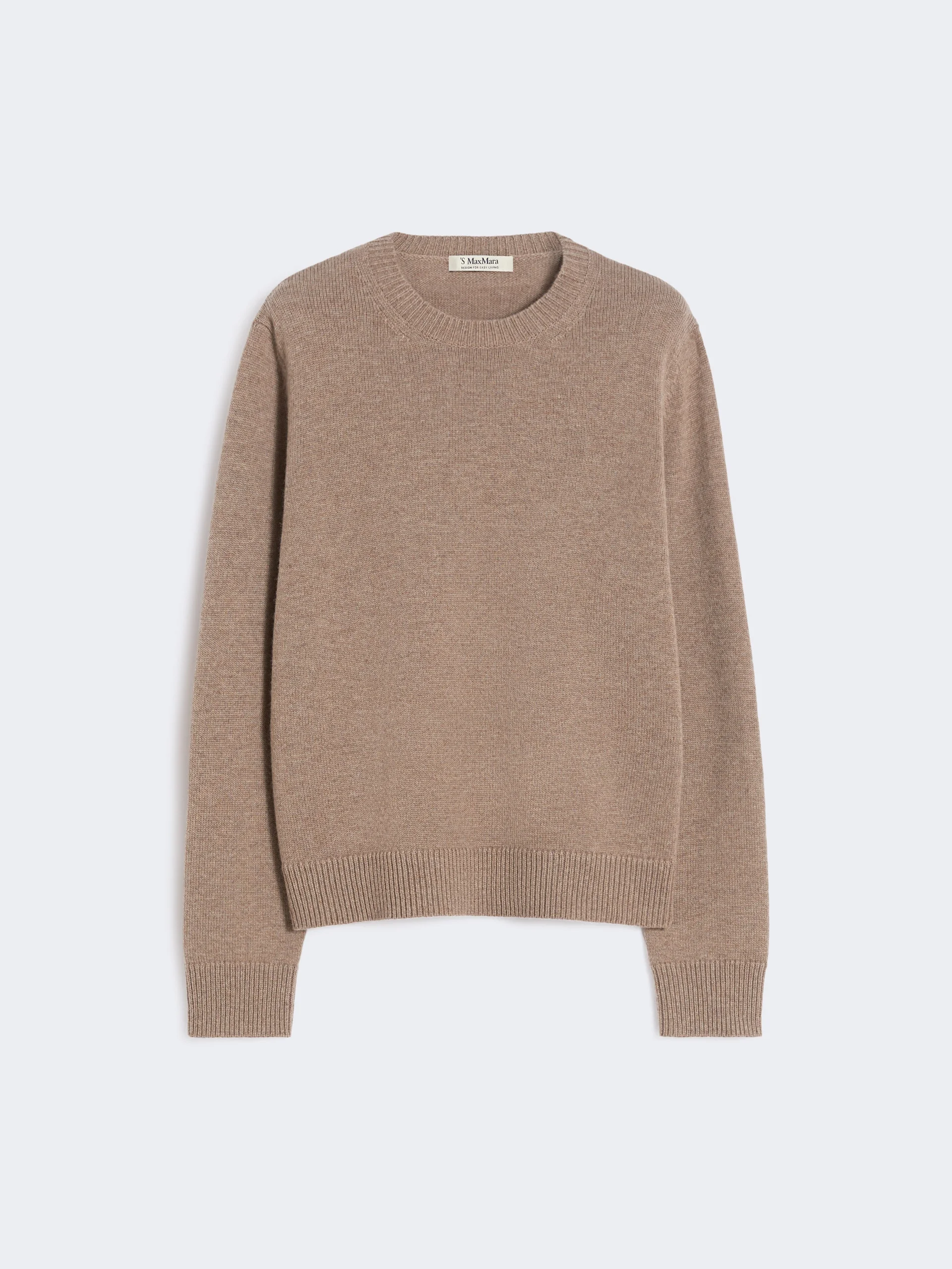 Wool and cashmere sweater with patch detail - CAMEL - 1