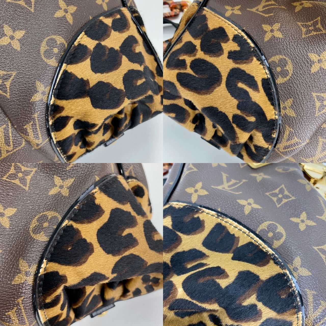 Louis Vuitton Limited Edition Adele Monogram Leopard Snake Trim Shoulder Bag Preowned