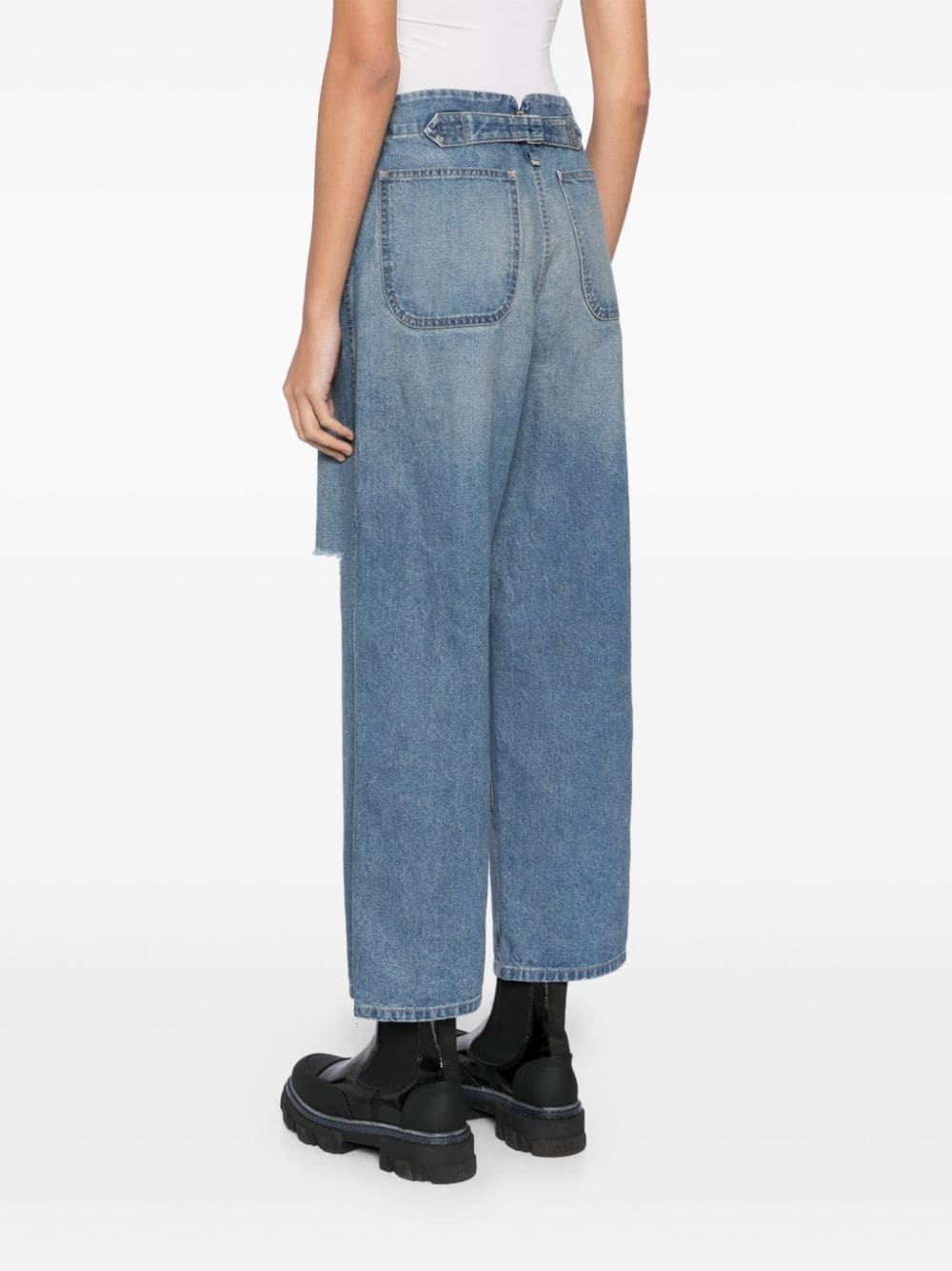 distressed straight-leg jeans - 4