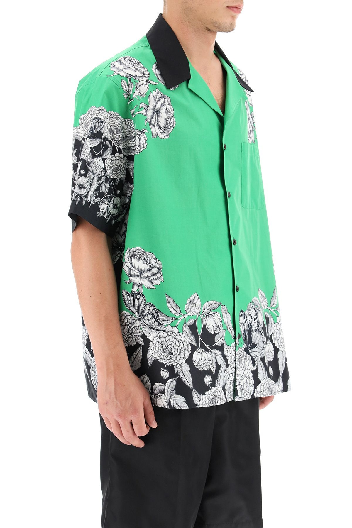 DARK BLOOMING PRINT SHORT-SLEEVED SHIRT - 3