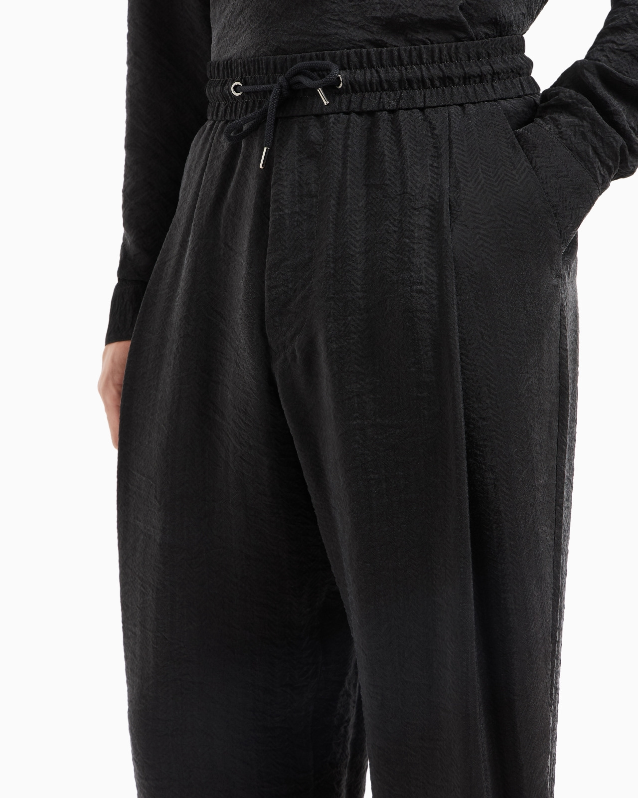 JACQUARD CUPRO FLAT-FRONT TROUSERS - 5