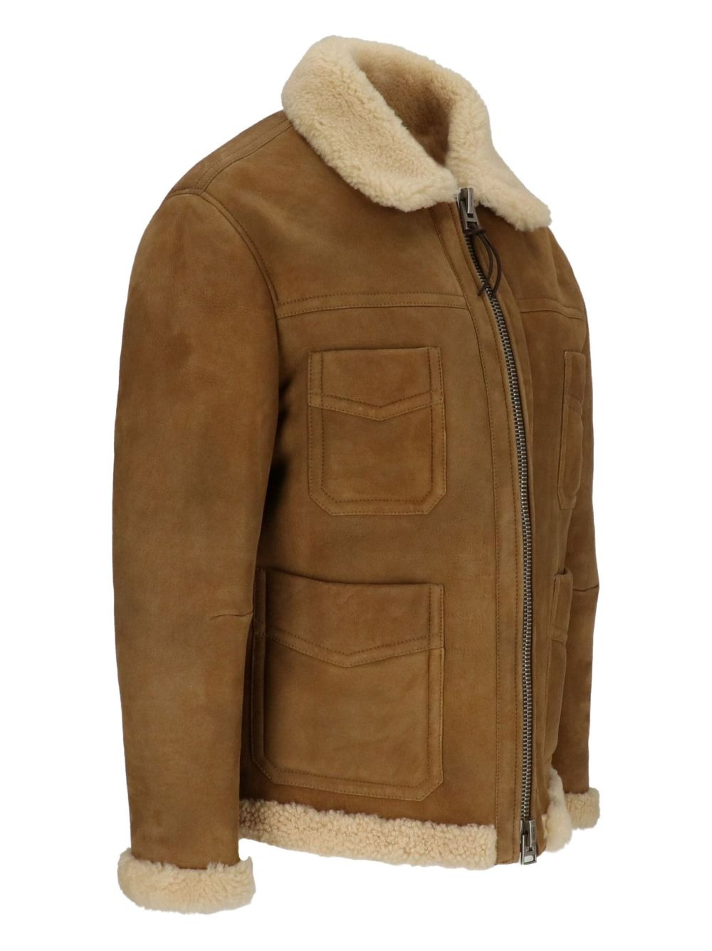 shearling-collared pocket jacket - 3