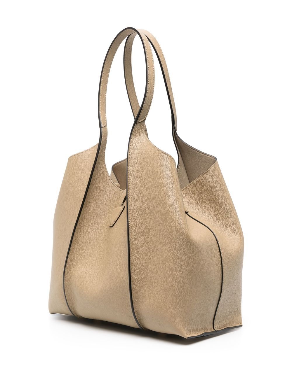 T-plaque leather tote bag - 4