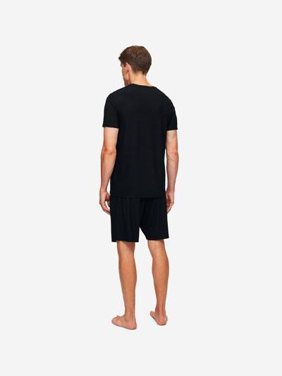 Derek Rose Men's T-Shirt Basel Micro Modal Stretch Black outlook