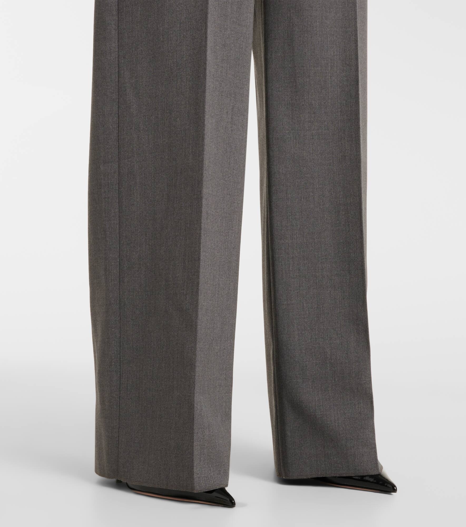 High-rise wool straight pants - 5