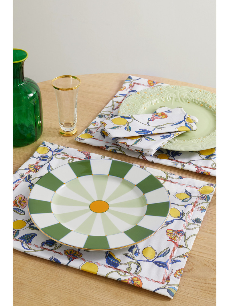 La DoubleJ Set Of Two Printed Linen Placemats outlook