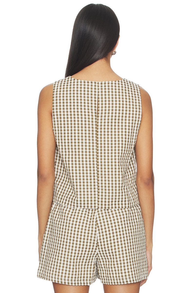 SANCTUARY Better Days Gingham Shell outlook