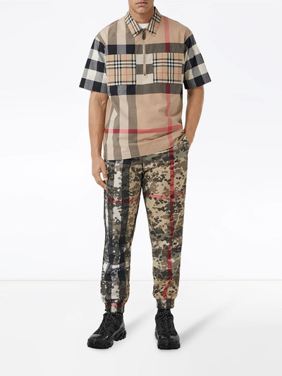 Burberry Panelled Check short-sleeve shirt outlook