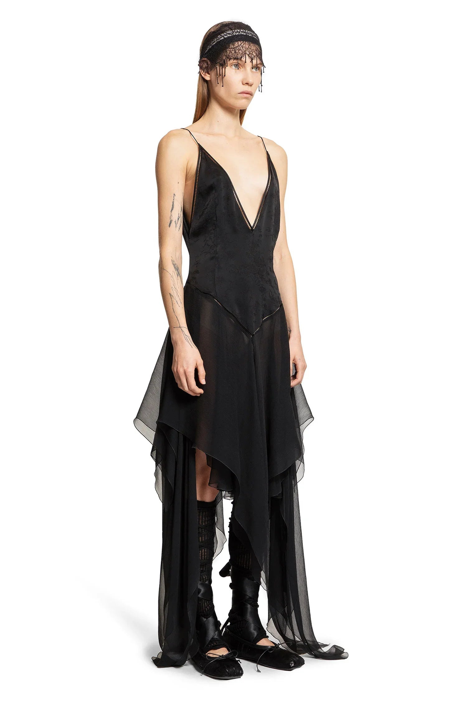 Washed-Ramage-Jacquard-Midi-Slip-Dress - 2
