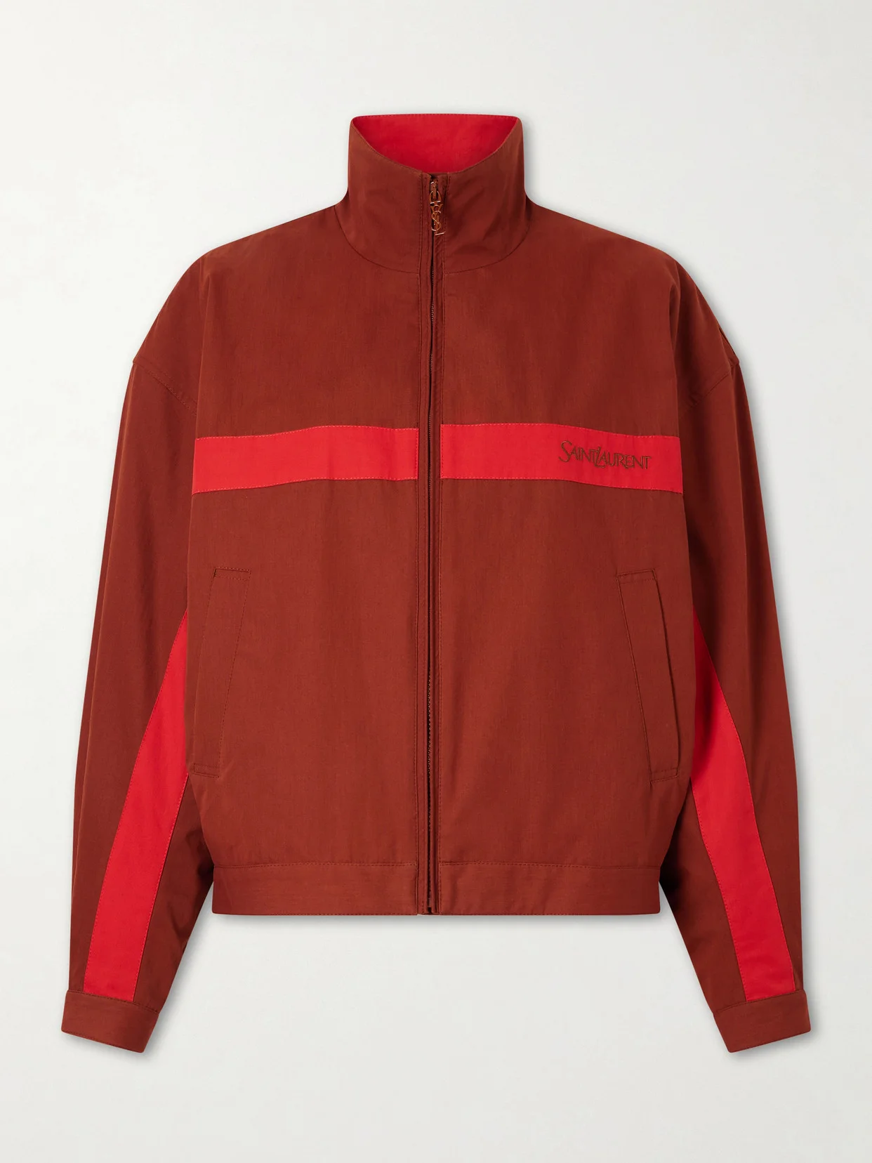 Embroidered Striped Cotton Jacket - 1