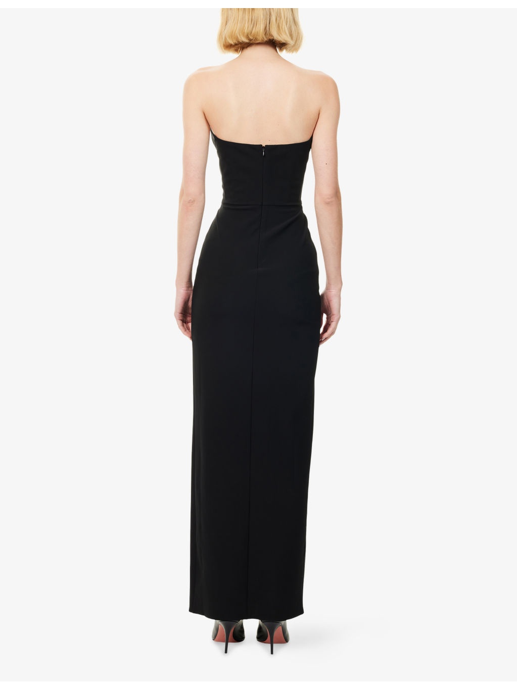 Padded-Bra Strapless Woven Maxi Dress - 4