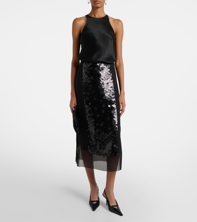 JOSEPH Cambo sequined chiffon midi skirt outlook