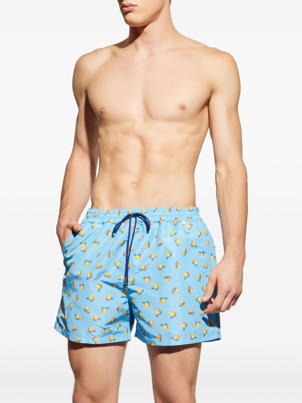 peach-print swim shorts - 2