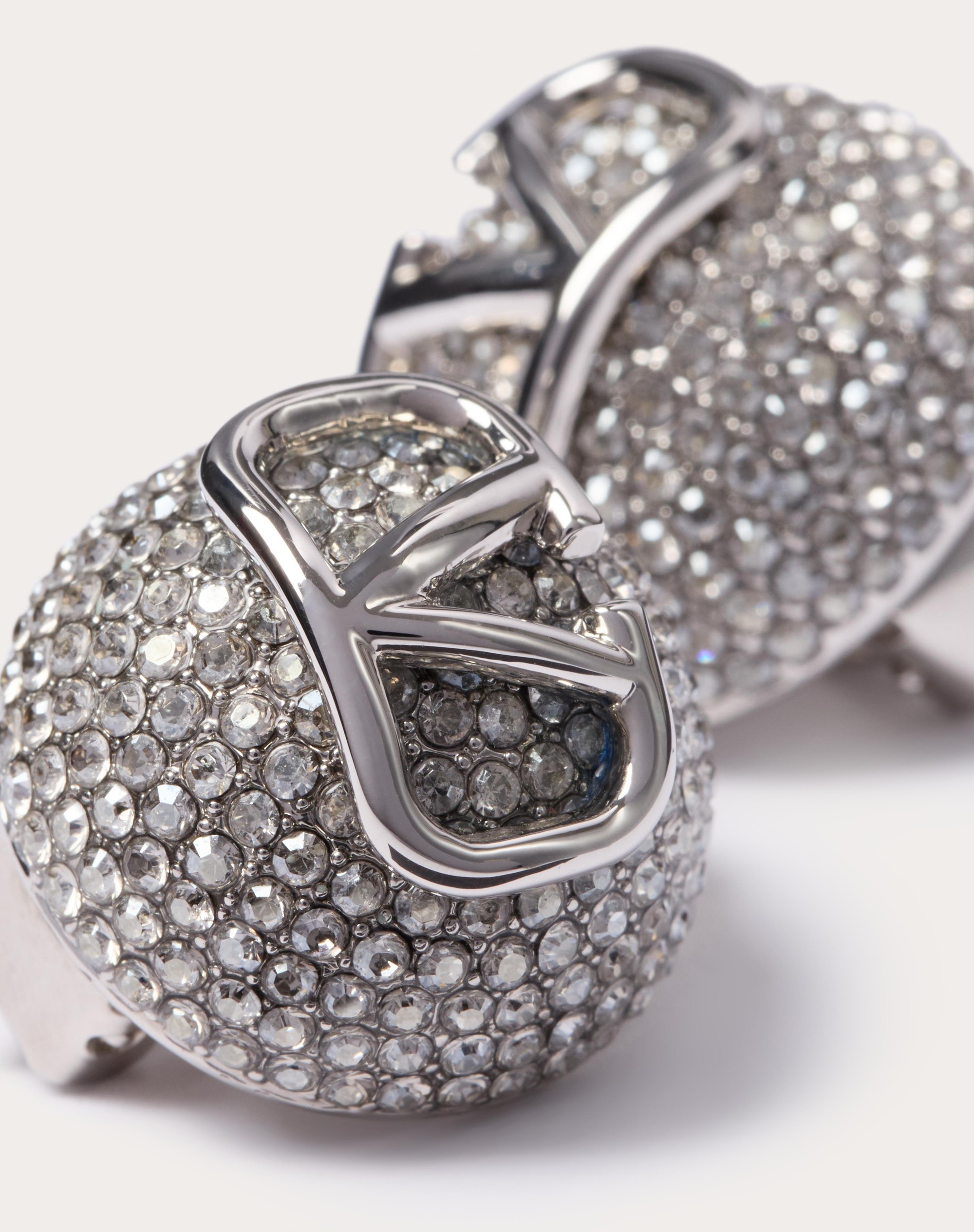 VLOGO SIGNATURE METAL AND SWAROVSKI® CRYSTAL EARRINGS - 2