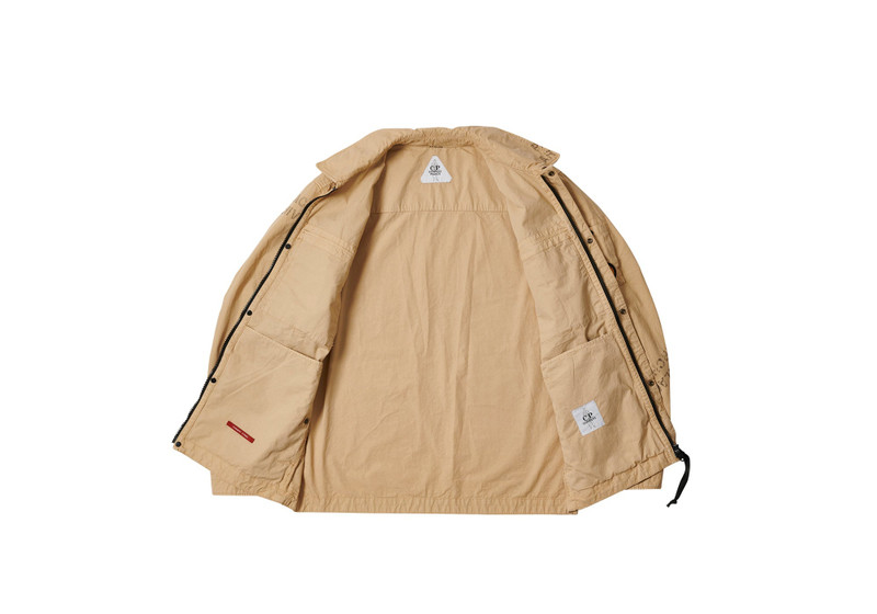 PALACE PALACE C.P. COMPANY WASHED COTTON SHIRT JACKET STONE outlook