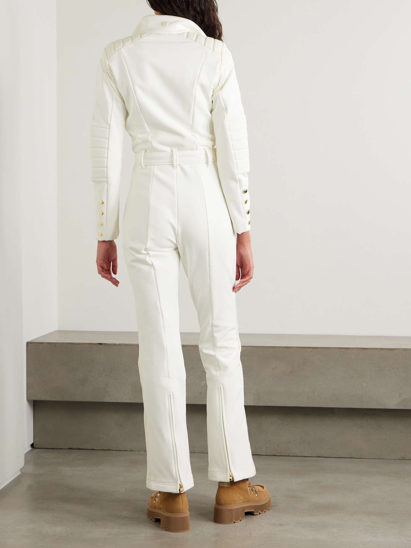 Jani belted paneled ski suit Off-white - 3