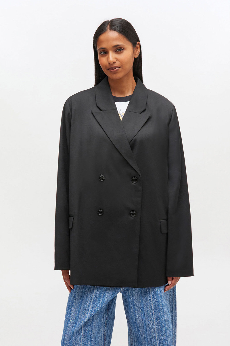 GANNI DOUBLE-BREASTED WOOL BLAZER outlook