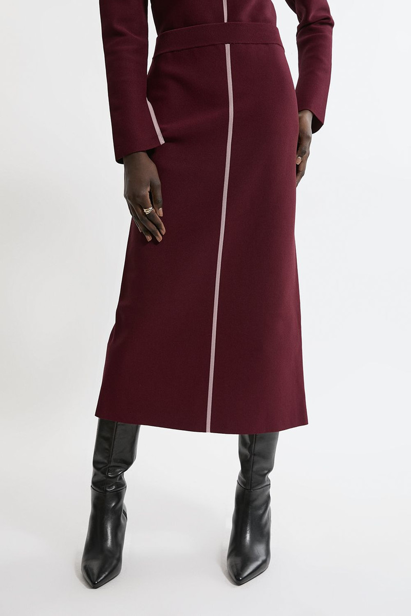 Milano Knit Front Split Midi Skirt 3
