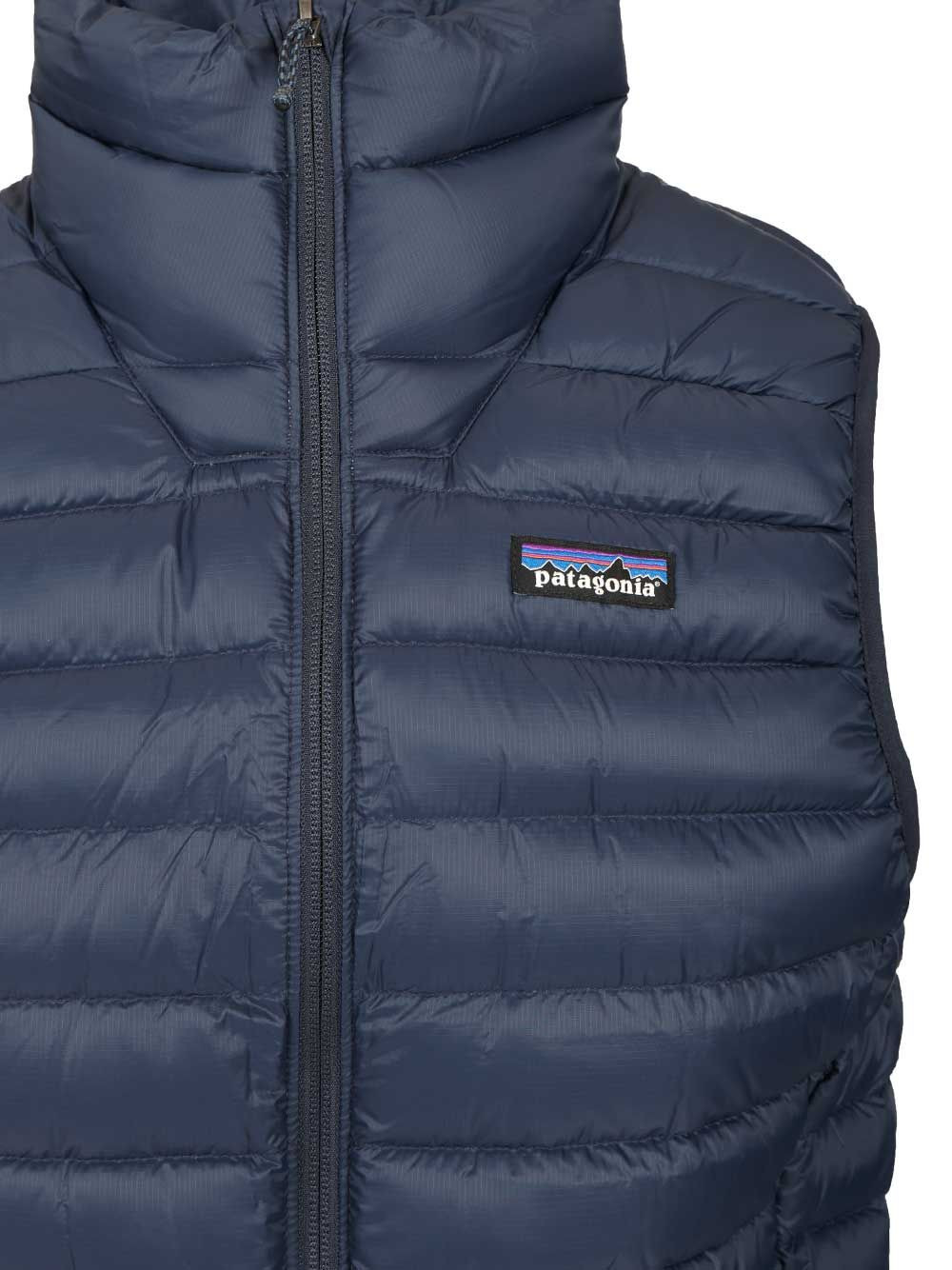 Sleeveless Drawstring Down Jacket Coats Blue - 4