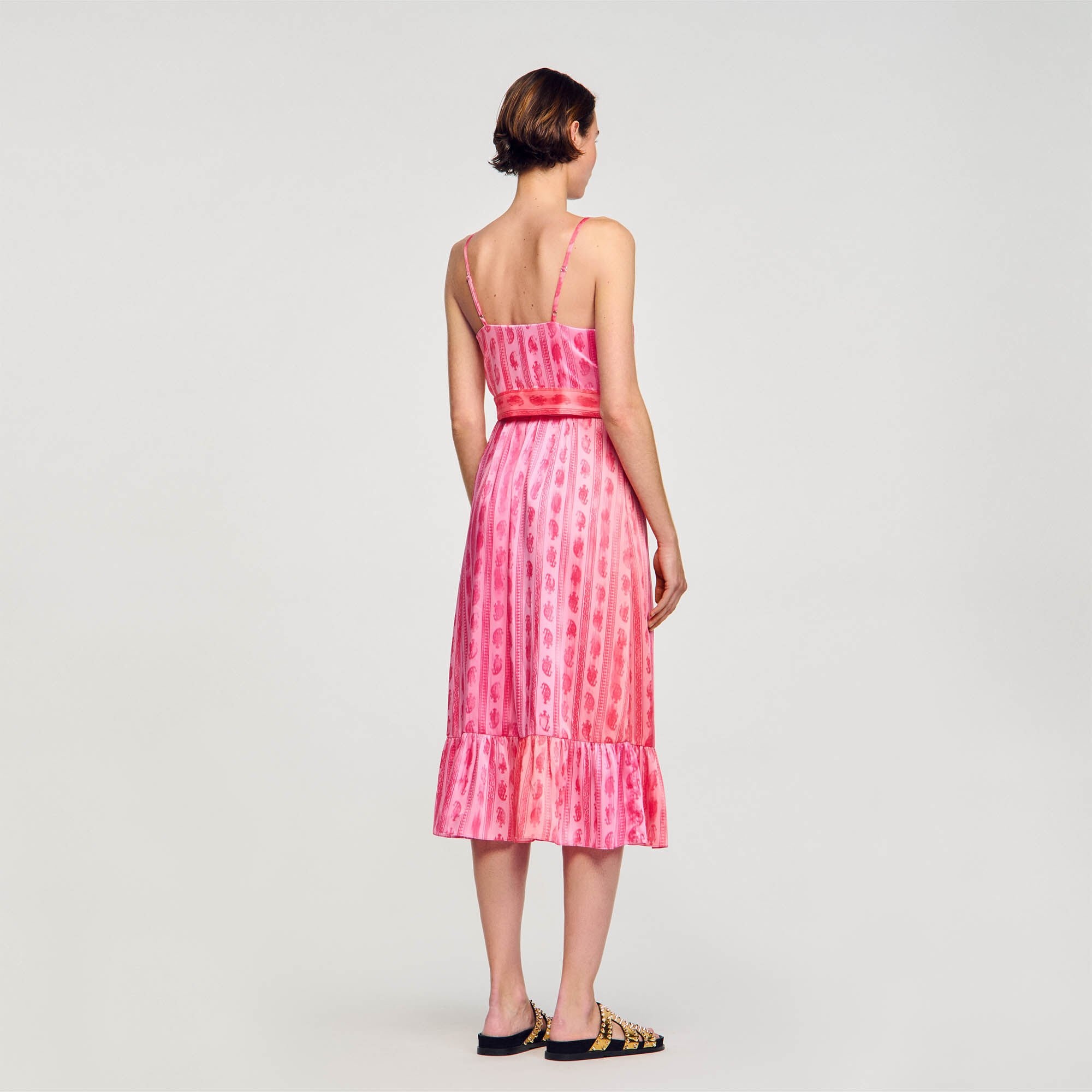 MIDI DRESS WITH TIE BELT - 6