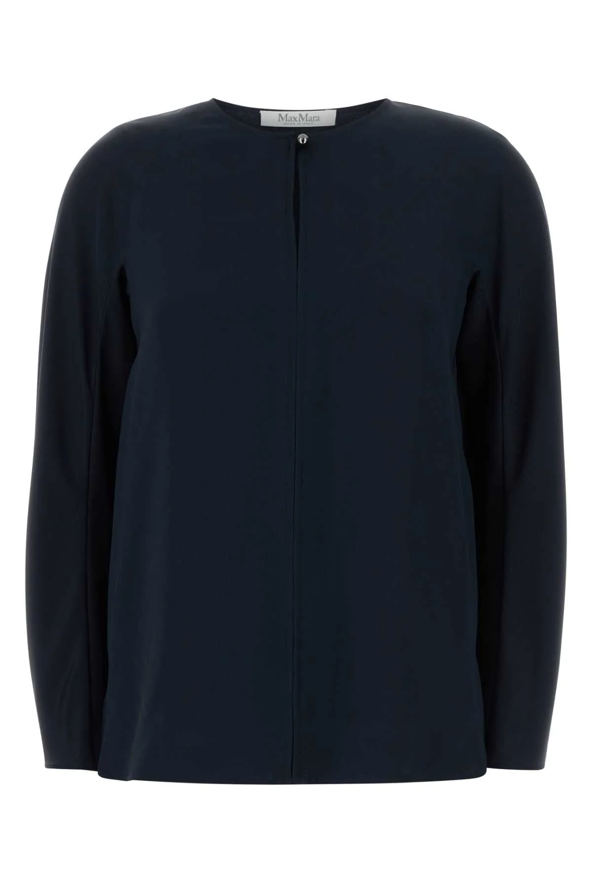 Max Mara Women Midnight Blue Stretch Silk Mitico Blouse - 1
