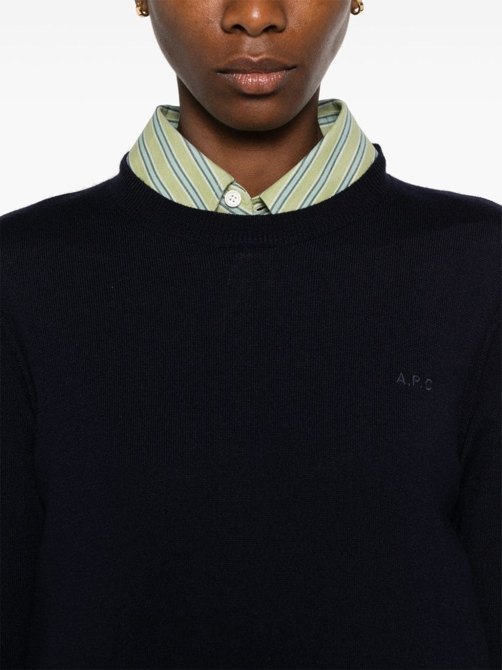 embroidered-logo sweater - 5