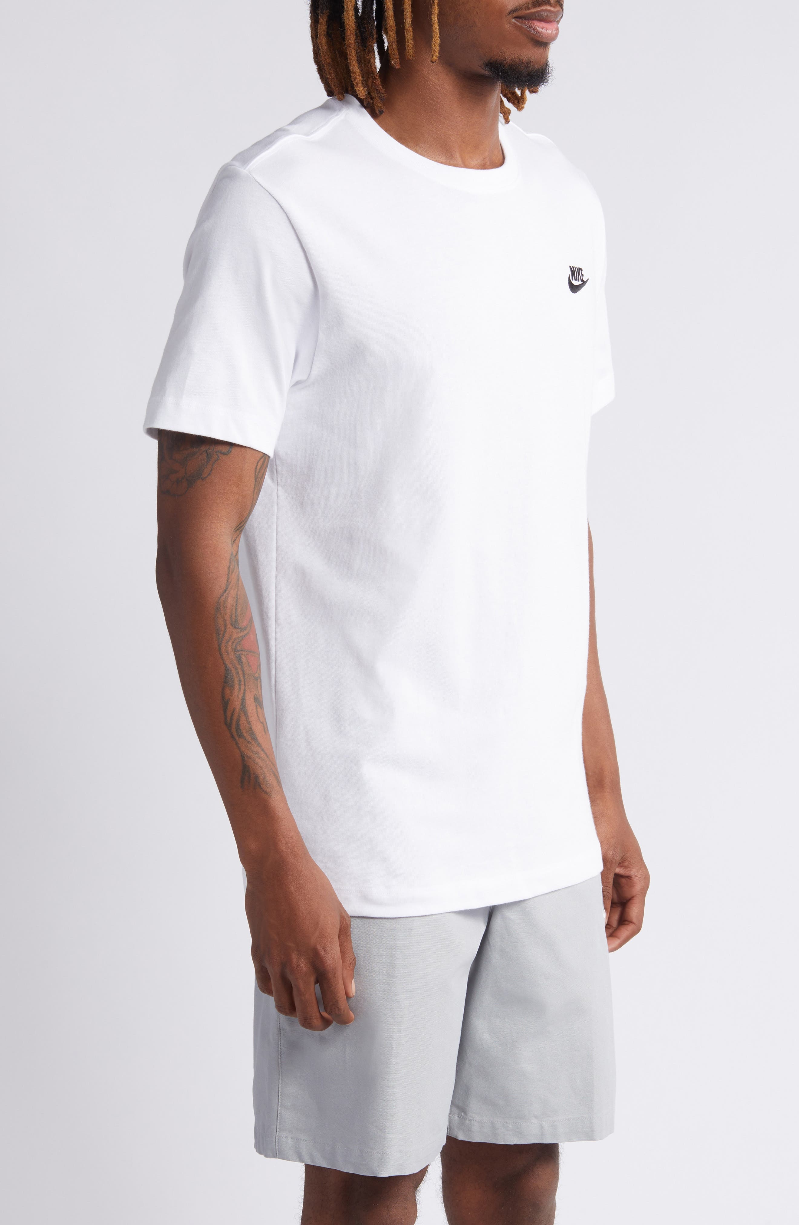 Nike Sportswear Club Crew Neck T-Shirt in White/black at Nordstrom - 3