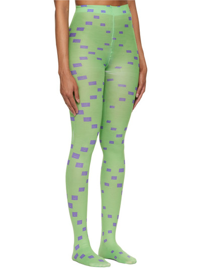 Acne Studios Green Printed Tights outlook