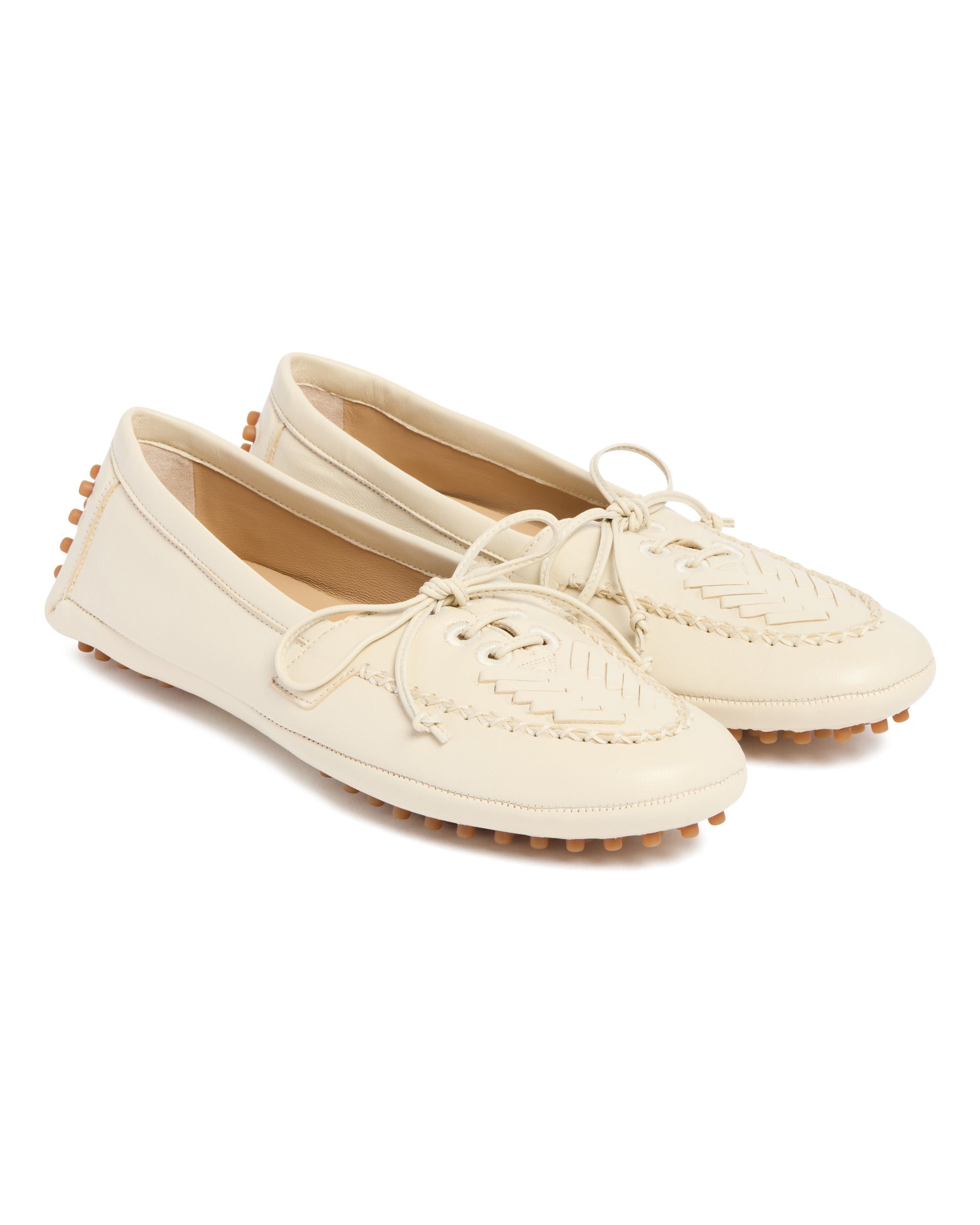 White Leather Loafers - 3