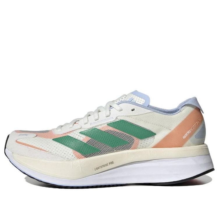 (WMNS) Adidas Adizero Boston 11 Running Shoes 'White Tint / Court Green' HQ3697 - 1