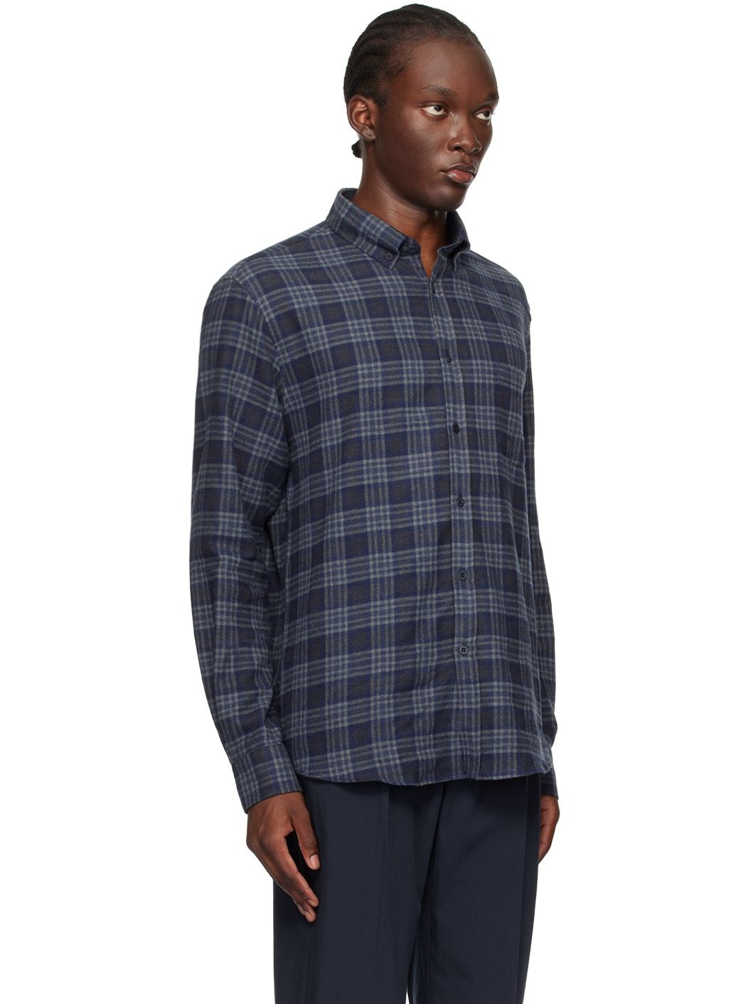 Navy Check Shirt - 2