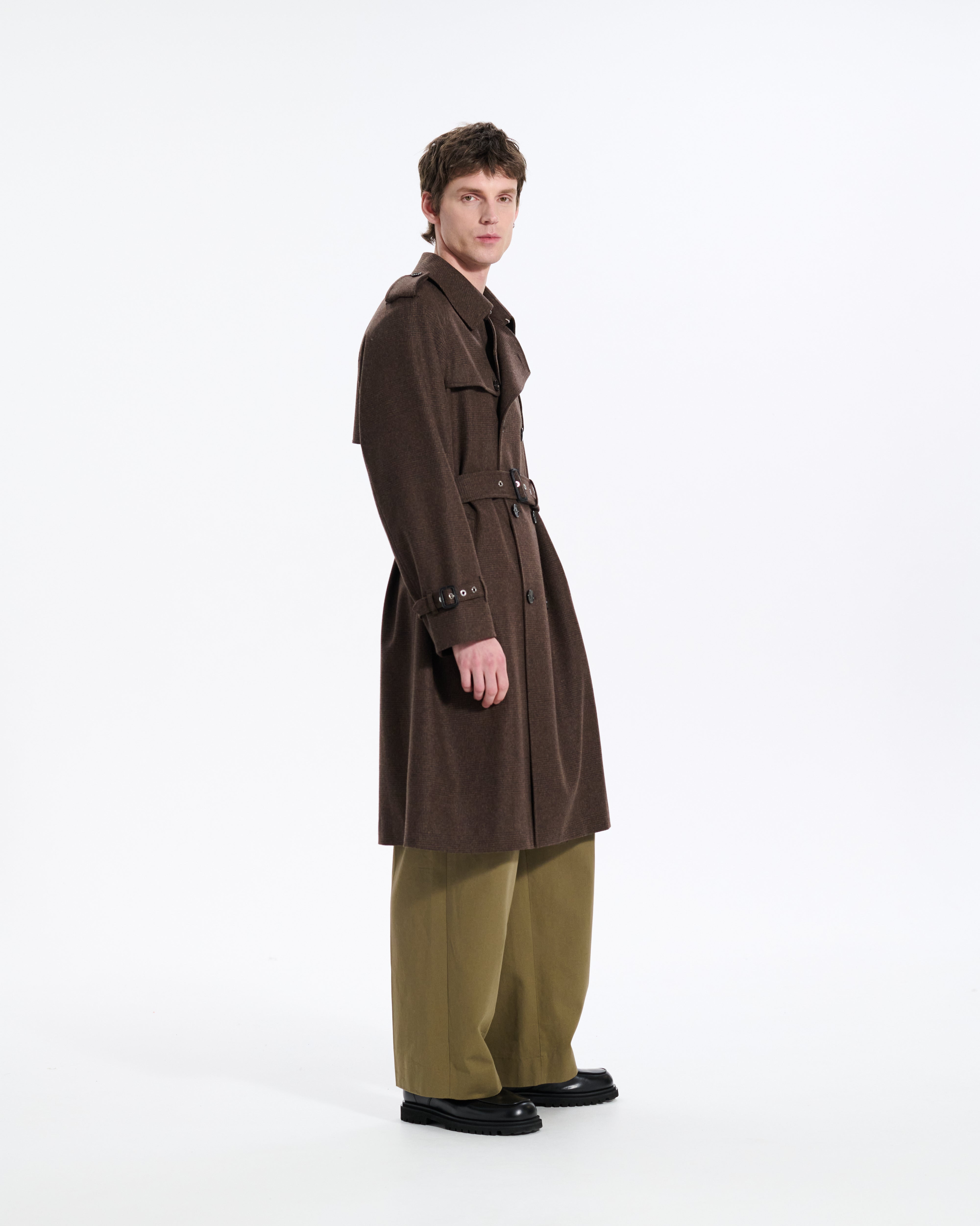 Blanefield Fox Brothers Double Breasted Wool Trench Coat - 5