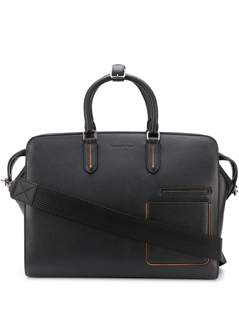 grained leather holdall - 1