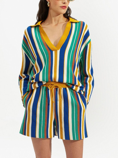 La DoubleJ multicolour-stripe knitted shorts outlook