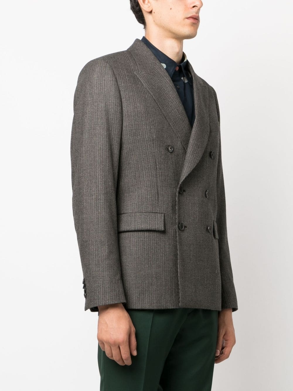double-breasted wool blazer - 3