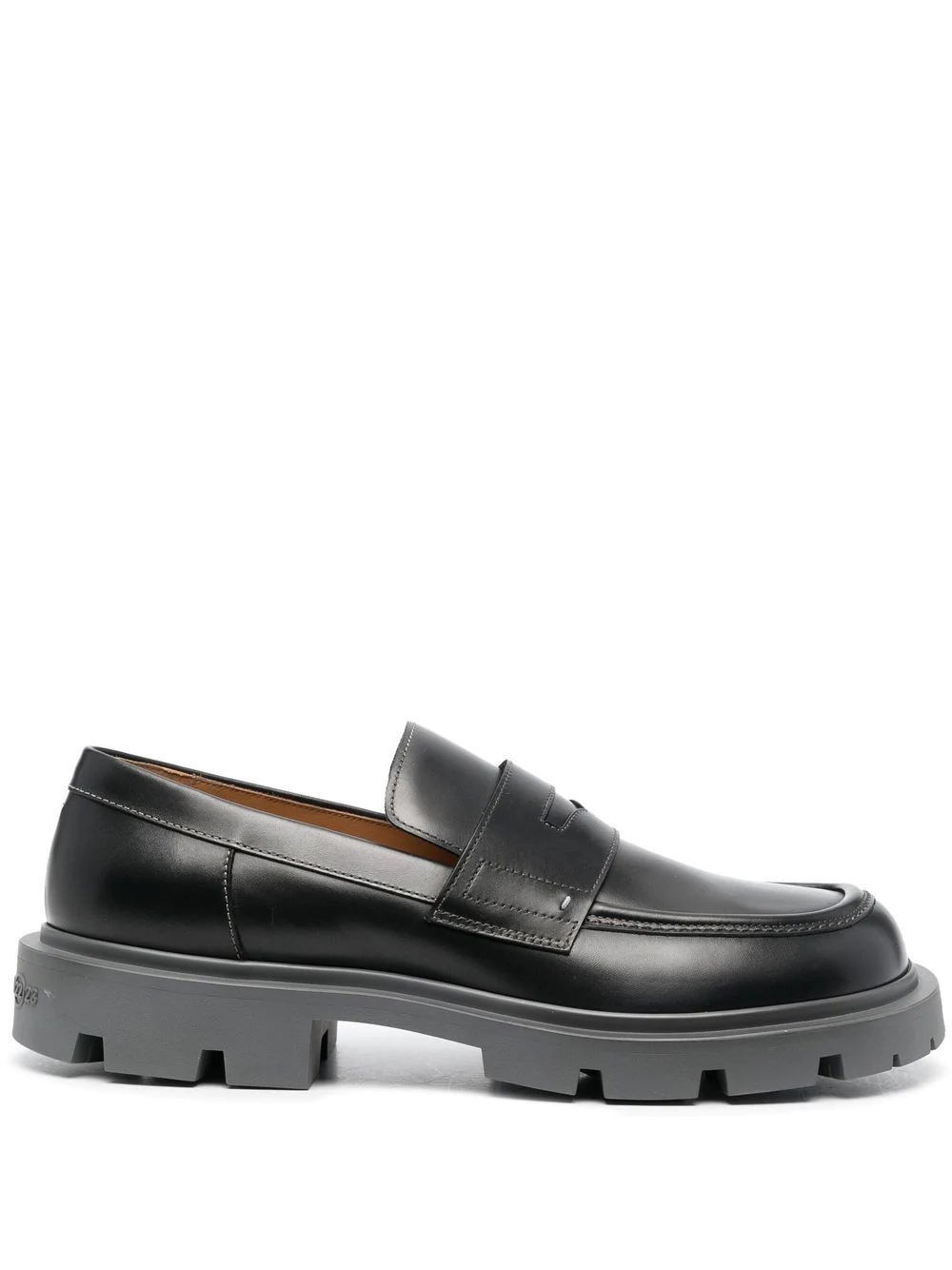 contrast stitched loafers - 1