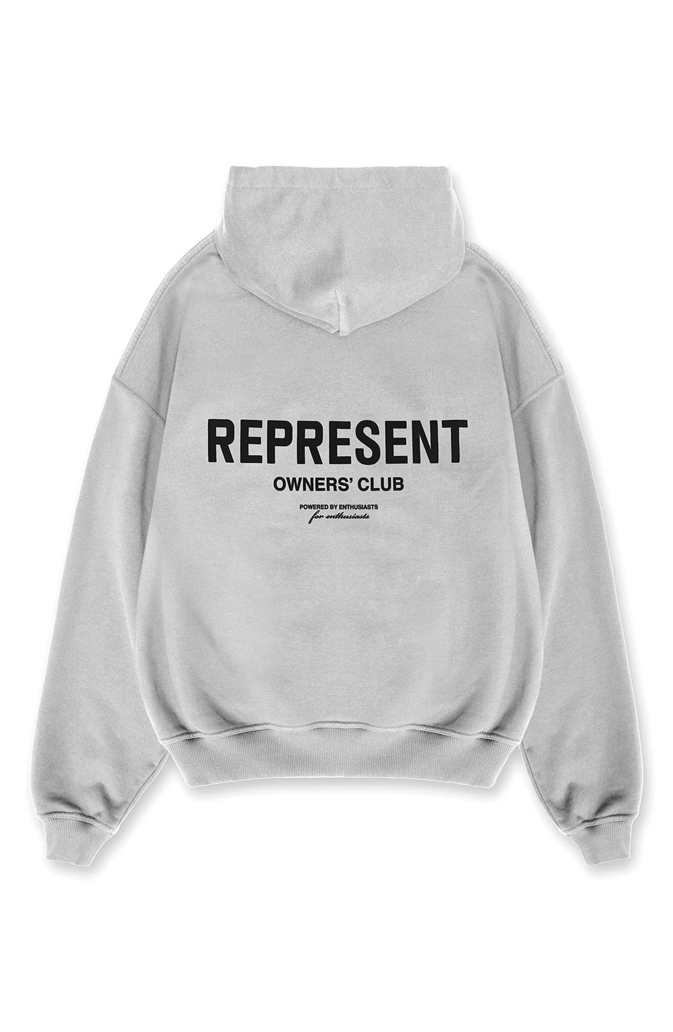 Represent Owners' Club Script Graphic Zip Hoodie in Ash Grey at Nordstrom - 6