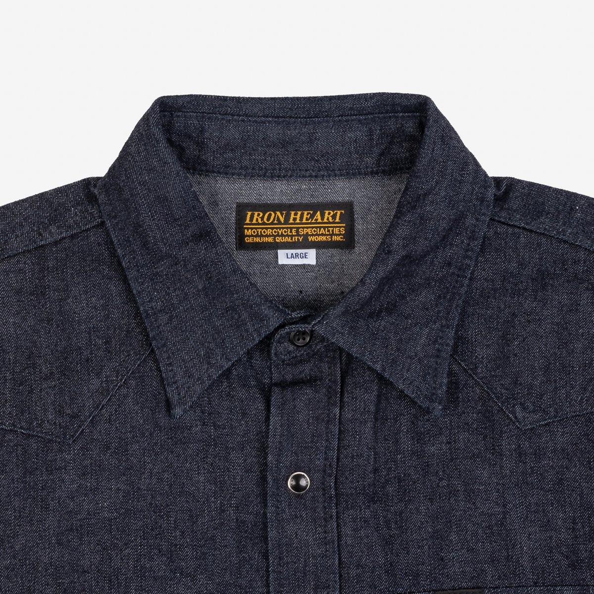 IHSH-350-IND 10oz Selvedge Denim Western Shirt - Indigo - 7