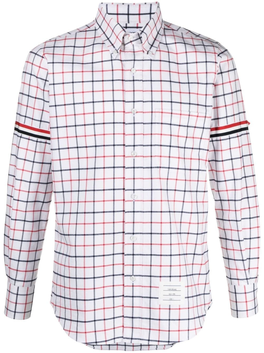 tattersall-checked cotton shirt - 1