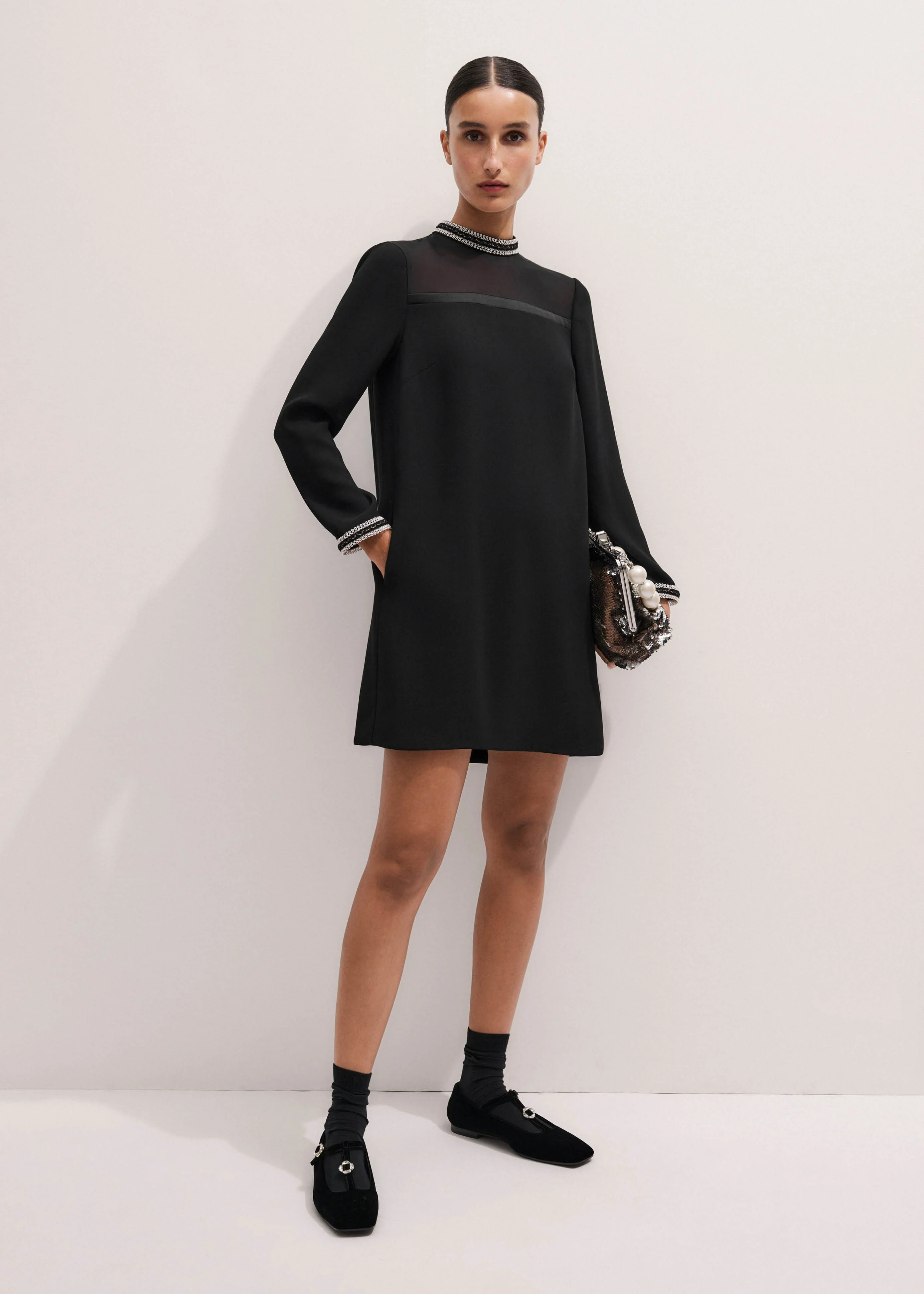 Braid Trim Shift Dress - 1