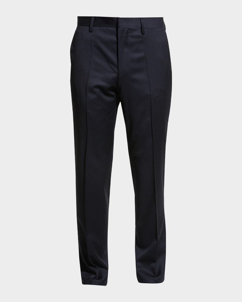 Men's Genesis Slim-Fit Wool Trousers, Black 1