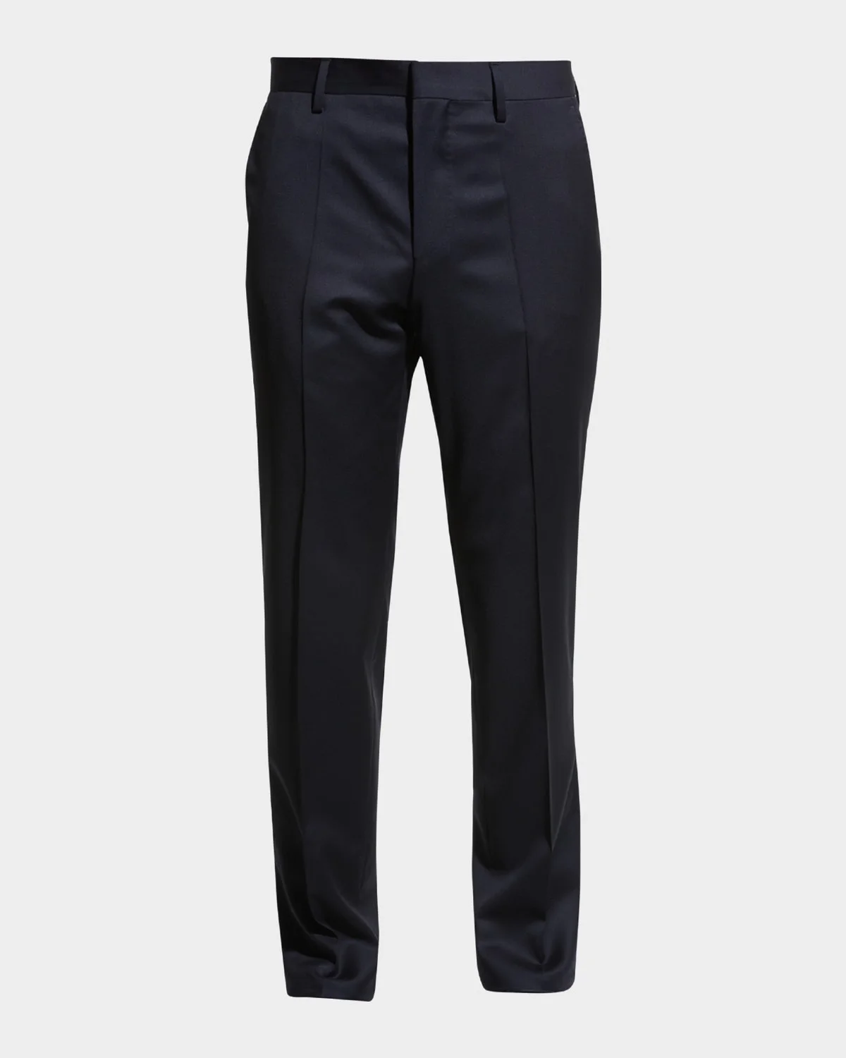 Men's Genesis Slim-Fit Wool Trousers, Black - 1