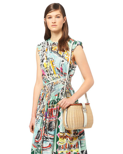 Prada Wicker and leather shoulder bag outlook