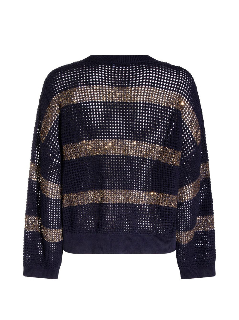 Brunello Cucinelli sequin-embellished open-knit sweater outlook