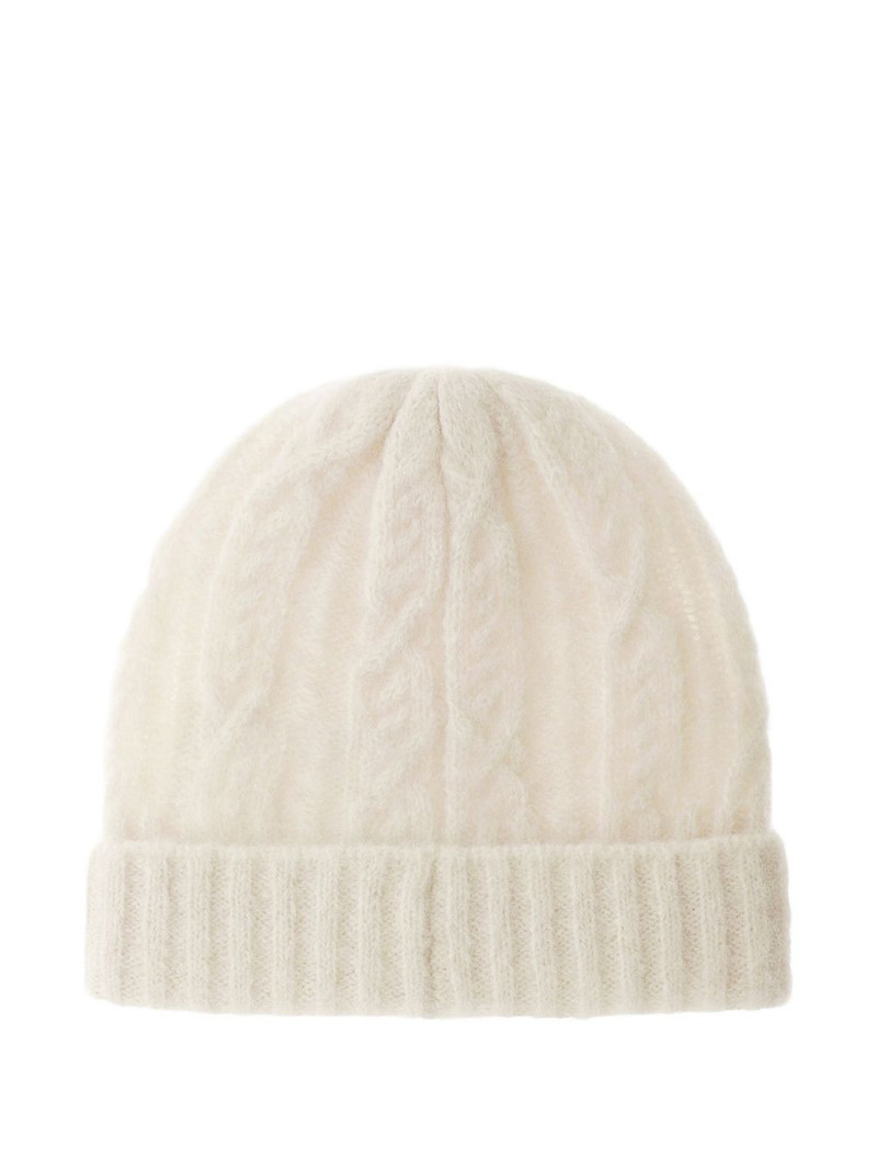 Herno cable-knit beanie outlook