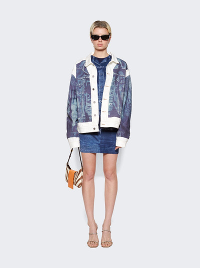 Jean Paul Gaultier Trompe Denim Jacket White And Blue outlook