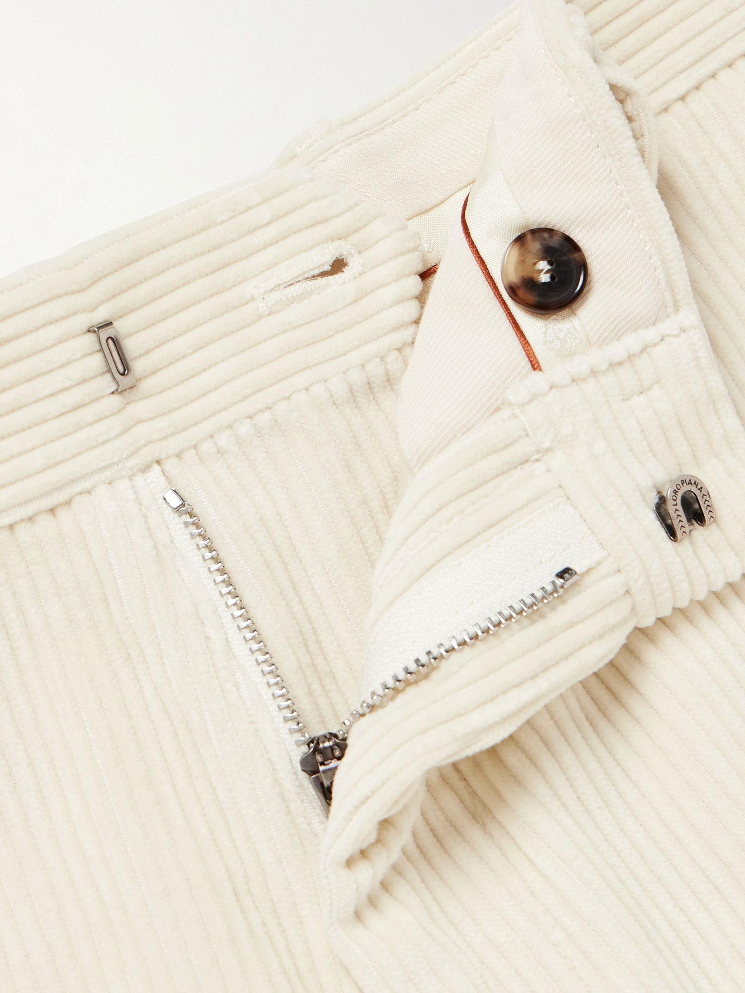 Jarno Straight-Leg Cotton-Corduroy Trousers Cream - 6